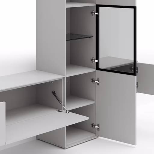 Wohnwand Medio - Lack, Weiß