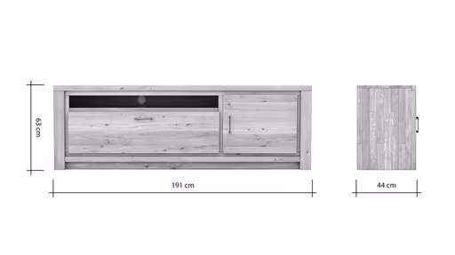 Lowboard Farmingdale - Eiche massiv, legno