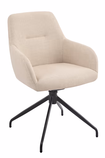 Armlehnstuhl - drehbar, Stoff, Beige