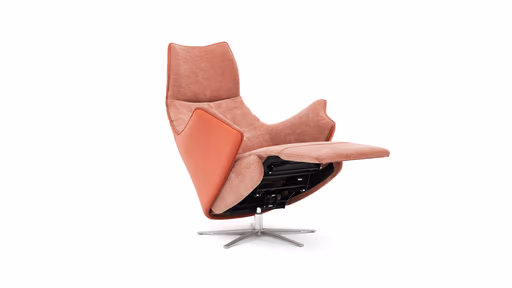 Relaxsessel Girona -  inklusive motorischer Relaxfunktion, Stoff, Leder, Rose