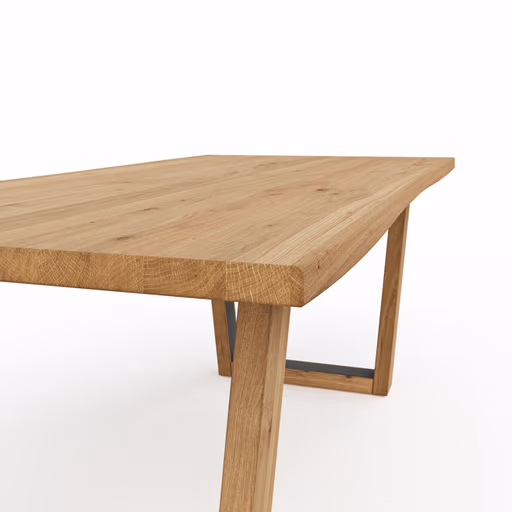 Esstisch Belfast - LB ca. 180x100 cm, Eiche massiv, mit Metalleinlage im Gestell