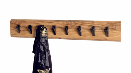 Wandgarderobe - B ca. 90 cm, Akazie, Schwarz