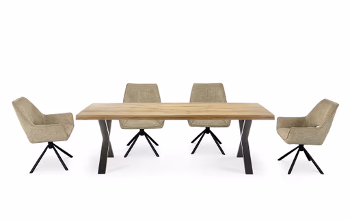 Armlehnstuhl MARESA - drehbar, Stoff, Braun