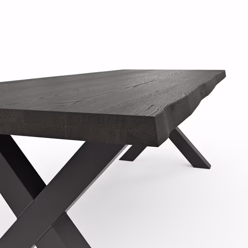 Esstisch Clifton - LB ca. 260x100 cm, Zerreiche massiv, Smoke