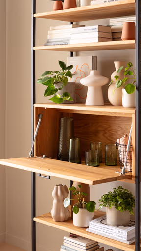 Regal Farmingdale - mit Klappe, Eiche massiv, natur geölt