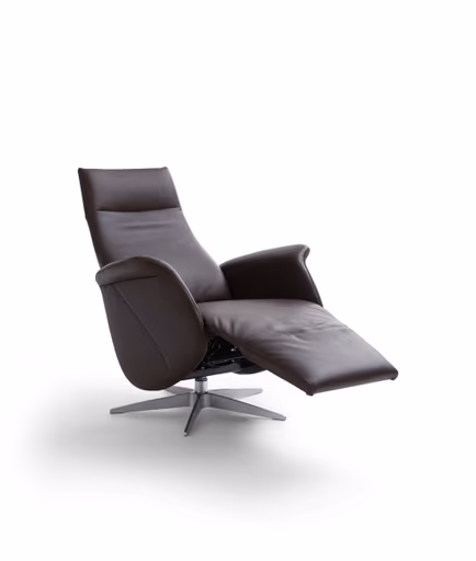 Relaxsessel Girona -  Relaxfunktion (motorisch), Leder, Dunkelbraun