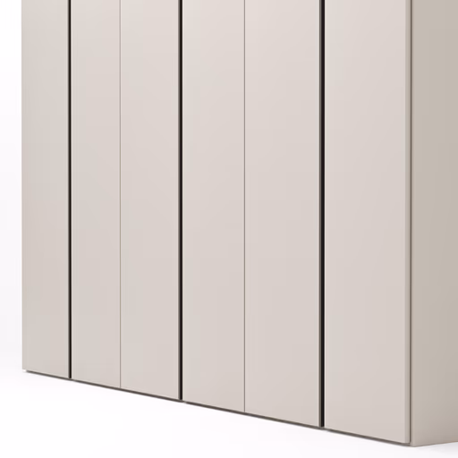 Drehtürenschrank Loretto - B ca. 280 cm, Gola, Lack matt, Perlmutt