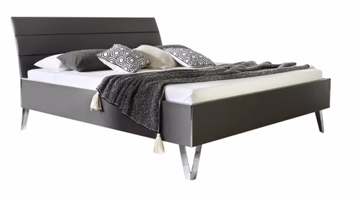 Bett - Liegefläche ca.180x200 cm, Kunstlederkopfteil, Graphit