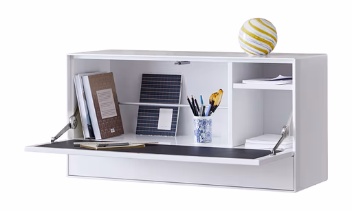 Sekretär Edge - Lack, Weiß