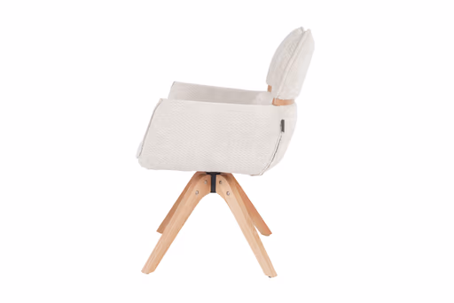 Armlehnstuhl MAROU - drehbar, Stoff, Beige