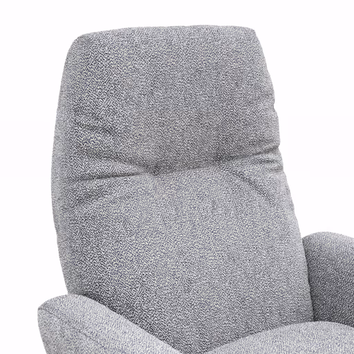 Einzelsessel Terni - Relaxfunktion, Sternfuss, Stoff, Hellblau