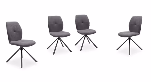 Stuhl MANOA - drehbar, Stoff, Dunkelgrau