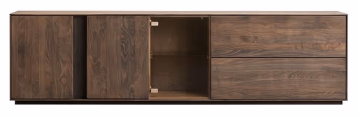 Mediaboard Saratoga - Buche massiv, silbergrau geölt