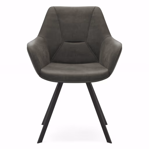 Armlehnstuhl Wesley - Stoff, Anthrazit