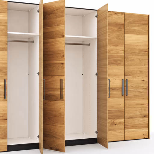 Drehtürenschrank Colorado - B. ca. 307 cm, Wildeichefurnier natur