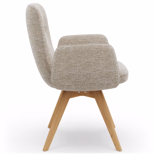 Armlehnstuhl Kamari - Stoff, Graubeige