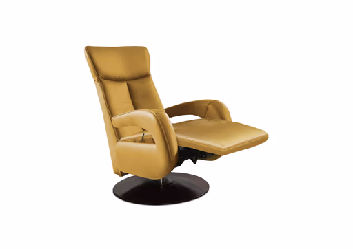Sessel - inkl. Relaxfunktion, Leder, Senfgelb