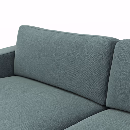 Ecksofa Juni - 1,5-Sitzer mit Longchair rechts, Stoff, Petrol