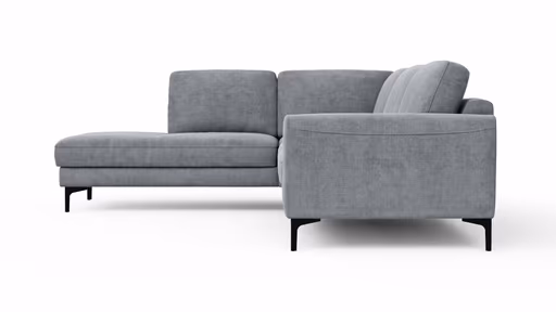 Ecksofa Oviedo - 2,5-Sitzer mit Ecke rechts, Stoff, Grau