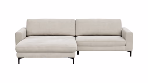 Ecksofa Oviedo - Longchair links mit 1,5-Sitzer inkl. Relaxfunktion (motorisch), Stoff, Natur