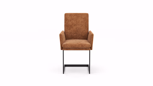 Freischwinger Valloni - Armlehne, Stoff, Rostfarben