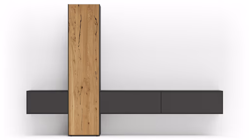 Wohnwand Medio -  Melamin, Schiefergrau