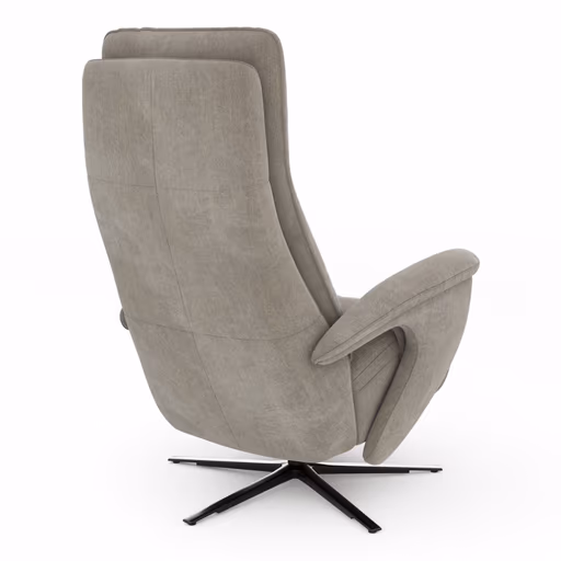 Sessel Tulsa Relax - Größe L, inkl. Maxirücken und Kopf-/Fußteil/Rückenlehne verstellbar, Stoff, Graubeige