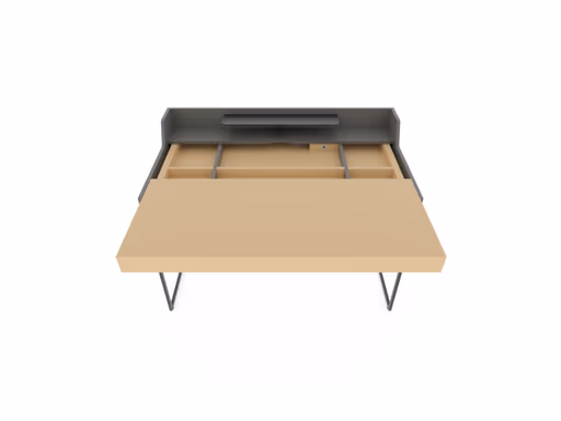 Schreibtisch - Lack, Mandel, Lack, Steingrau