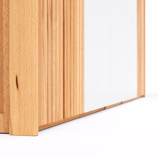 Drehtürenschrank Tigris - inkl. Passepartout, B. ca. 305 cm, Kernbuche massiv, geölt