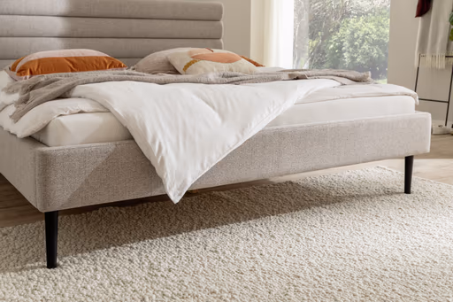 Polsterbett - Liegefläche ca. 180x200 cm, Stoff, beige