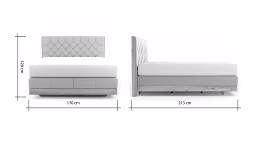 Boxspringbett Alpin Luxe - Liegefläche ca. 160x200 cm, Stoff, Graubeige