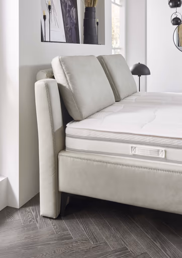 Polsterbett - Liegefläche ca. 180x200 cm, Stoff, Silbergrau