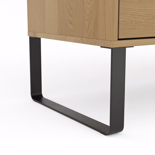 Kommode Lenoso - Eiche massiv, Glas Champagner