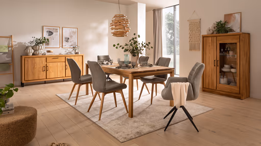 Armlehnstuhl Dalyan - drehbar, Stoff, Grau