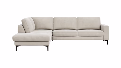 Ecksofa Oviedo - 2,5-Sitzer mit Ecke rechts, Stoff, Natur