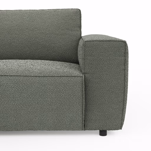 Ecksofa Lilaia - Chaise Longue XL mit 1,5-Sitzer XL rechts, Stoff, Olivgrün