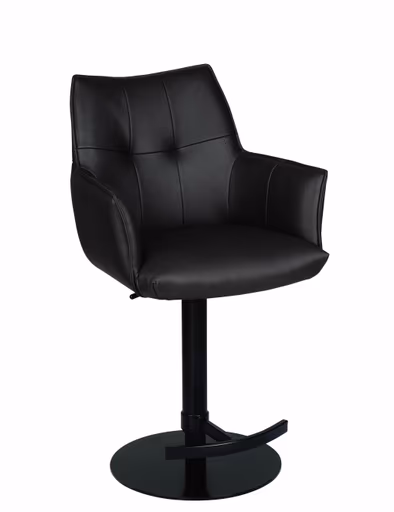 Barhocker MAKANA - drehbar, höhenverstellbar, Stoff, Schwarz