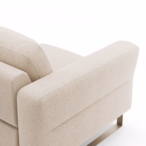 Ecksofa Leona - 2,5-Sitzer mit Ecke rechts inkl. Relaxfunktion motorisch, Stoff, Creme 