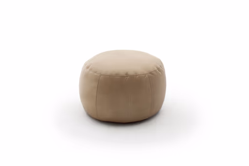 Hocker Alvito, rund, ca. 60 cm, Leder, Cappuccino