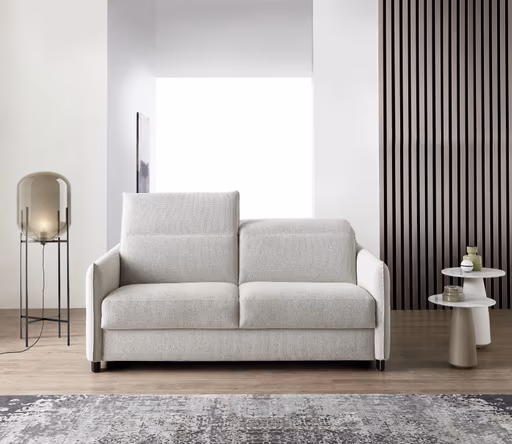 Schlafsofa - LF.ca. 140x208 cm, Flachgewebe, Hellgrau