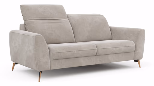 Sofa Tulsa KV - 2,5-Sitzer, inkl. Kopfteilverstellung, Stoff, Graubeige