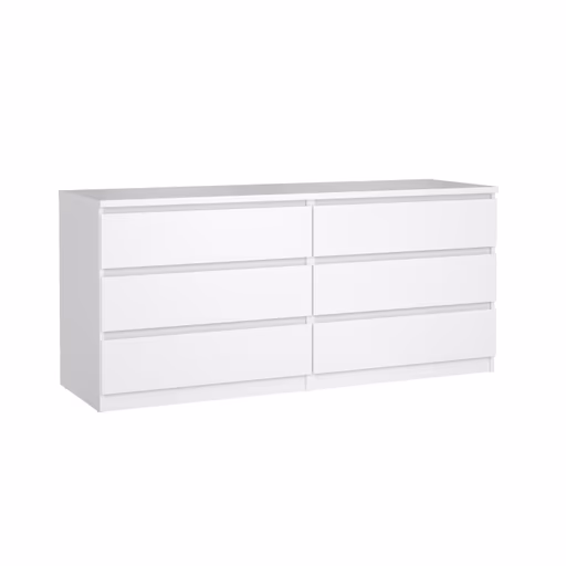 Kommode - B ca. 154 cm, Weiß Hochglanz