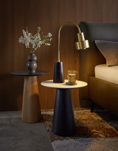 Beistelltisch Cono - DH ca. 60x52 cm, Glas, Mandel