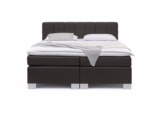 Boxspringbett HAIKOS- Liegefläche ca. 180x200 cm, Stoff, Dunkelbraun