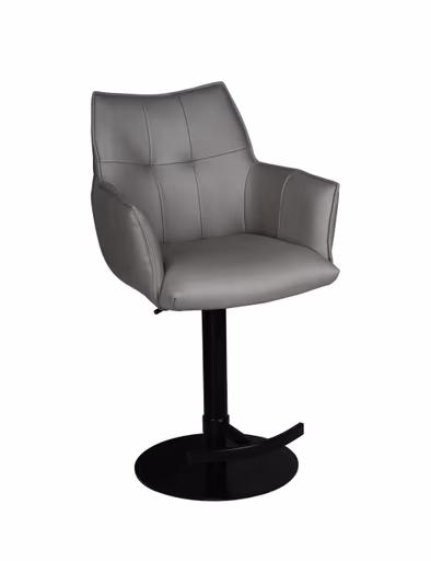 Barhocker MAKANA - drehbar, höhenverstellbar, Stoff, Hellgrau