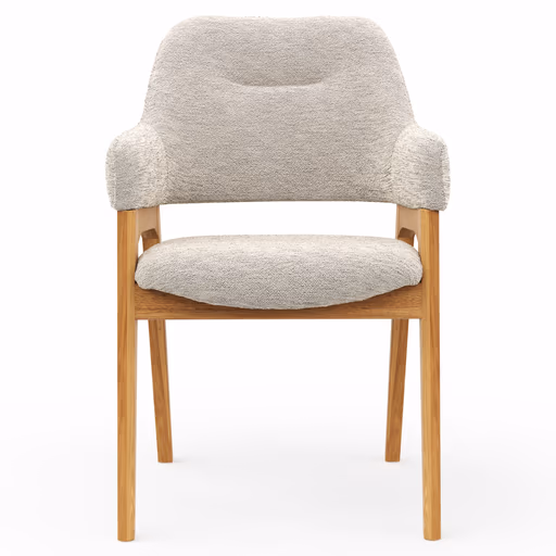 Armlehnstuhl Flore 1 - Stoff, Creme