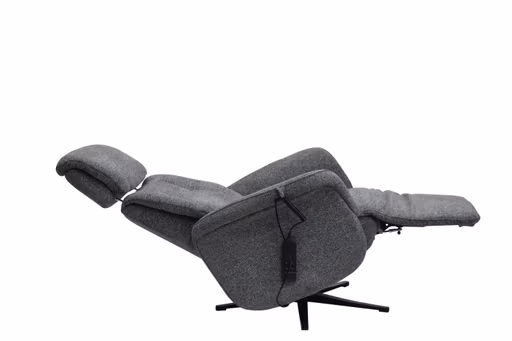 TV-Sessel MARLON - drehbar, Relaxfunktion, Kopfteilverstellung, Stoff, Graublau