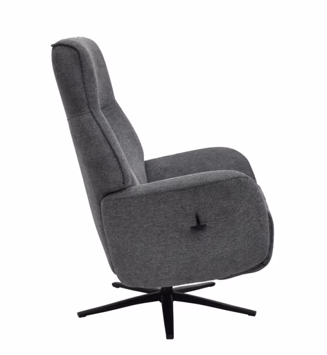 TV-Sessel MARCELAS - drehbar, Relaxfunktion, Kopfteilverstellung, Stoff, Grau