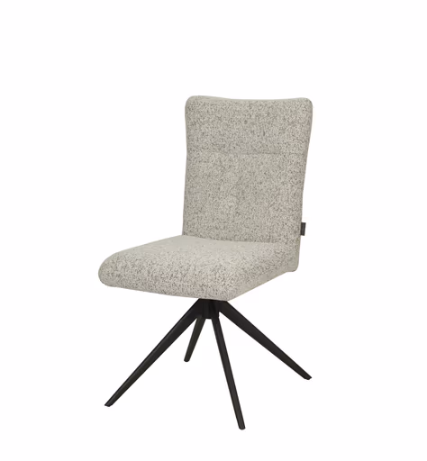 Stuhl MYLENE - drehbar, Stoff, Schwarz-Weiß