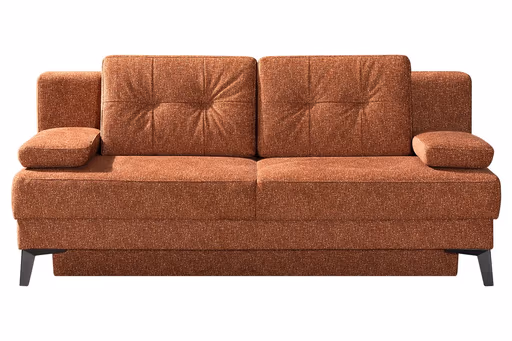 Querschläfer - Schlaffunktion mit Bettkasten, Stoff, Terracotta